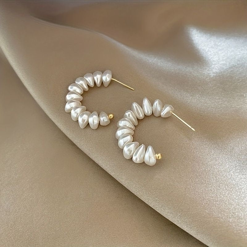 PEARL HOOP EARRINGS